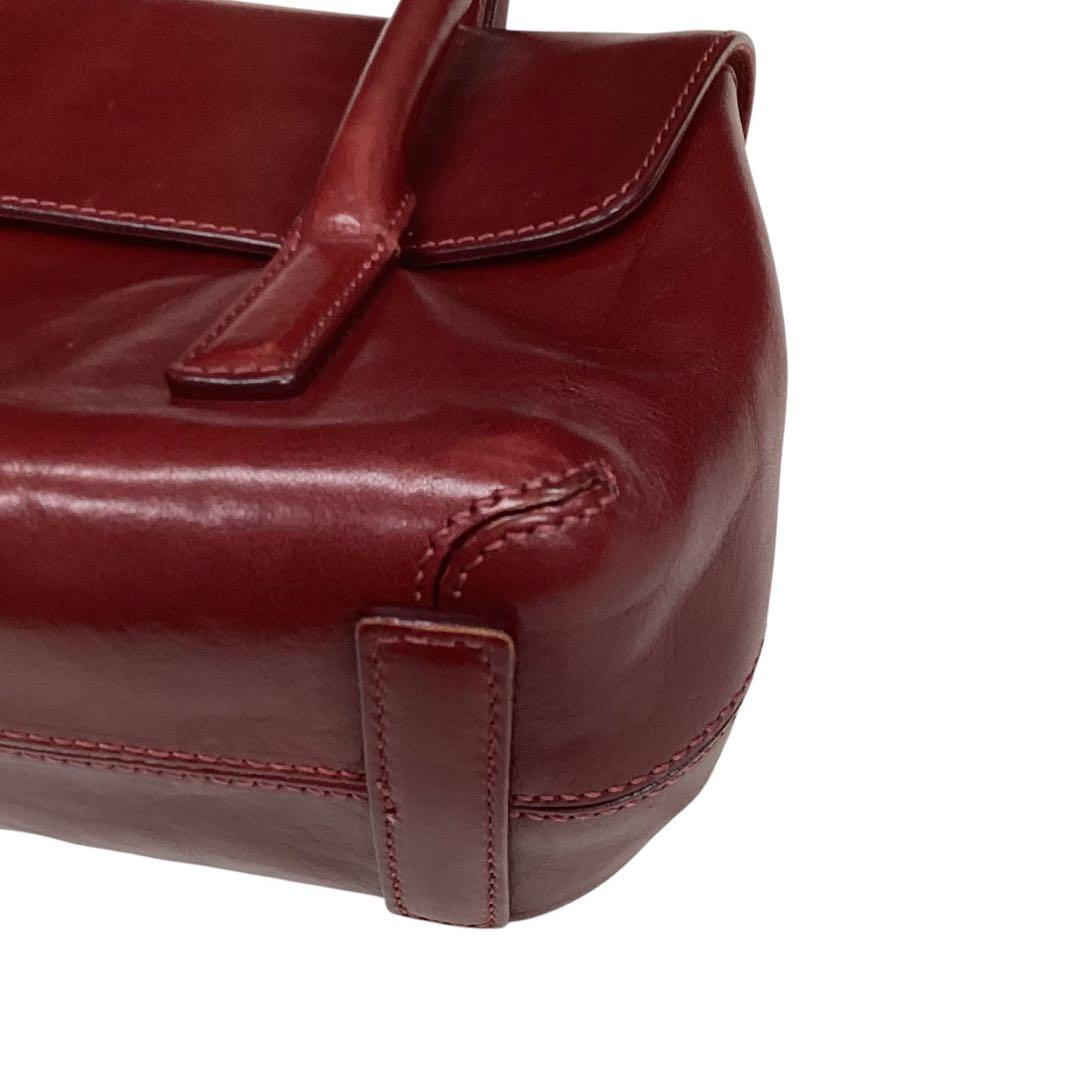 【HIROFU】レッド★レザーバッグ★保存袋【ヒロフ】