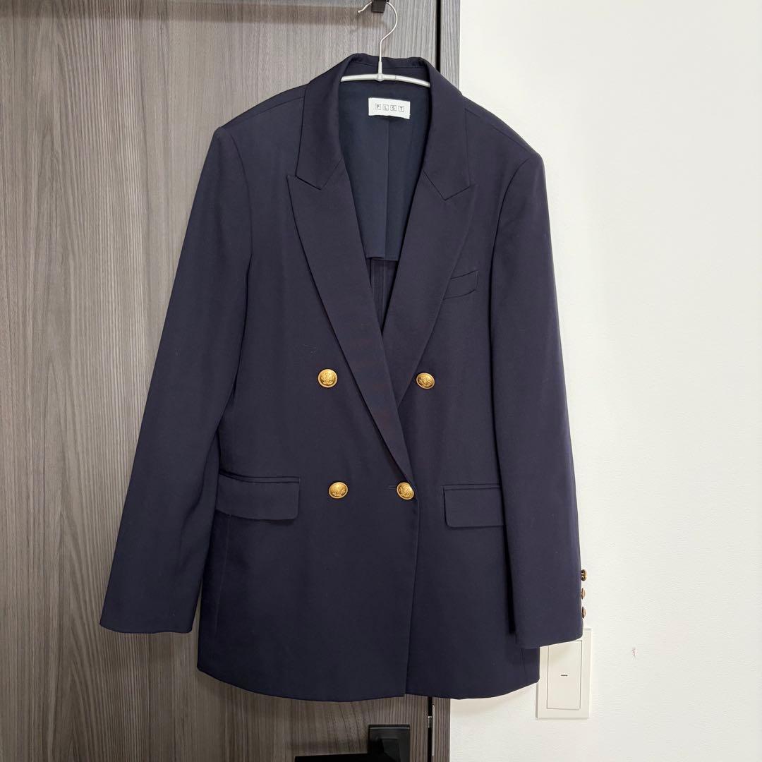 PLST ダブルブレストジャケット　紺ブレ　金ボタン
