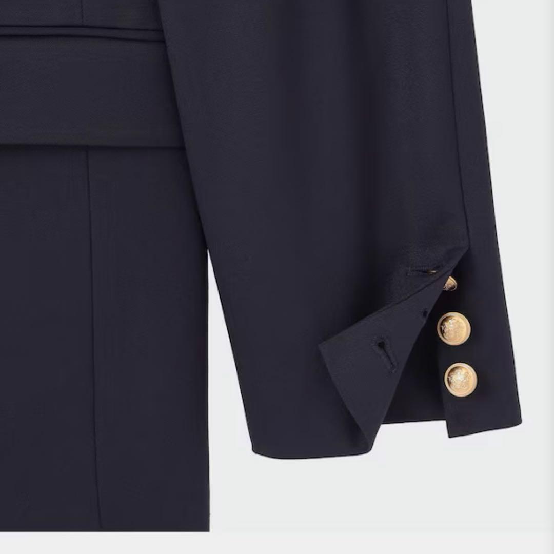 PLST ダブルブレストジャケット　紺ブレ　金ボタン