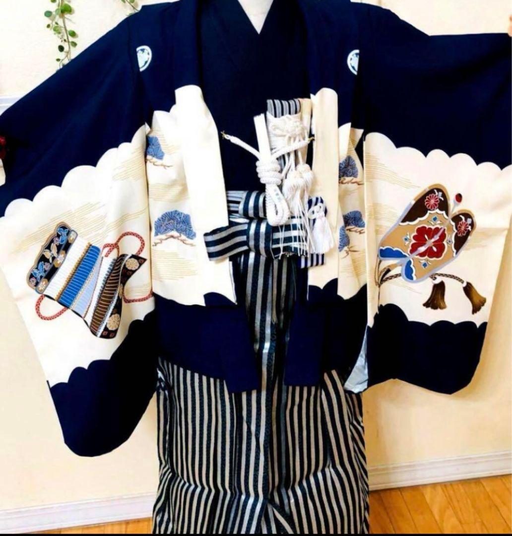 七五三　着物　安心セット　5歳　3歳　男の子　兜　紺