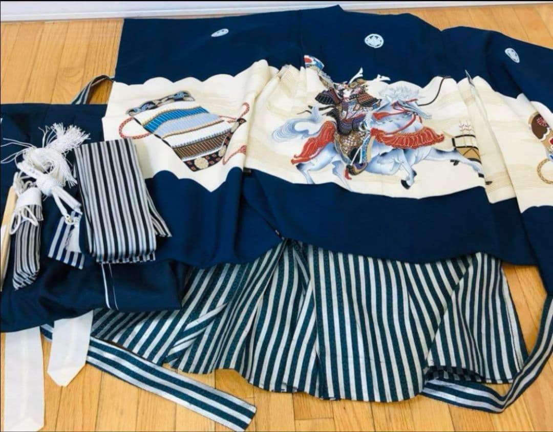 七五三　着物　安心セット　5歳　3歳　男の子　兜　紺