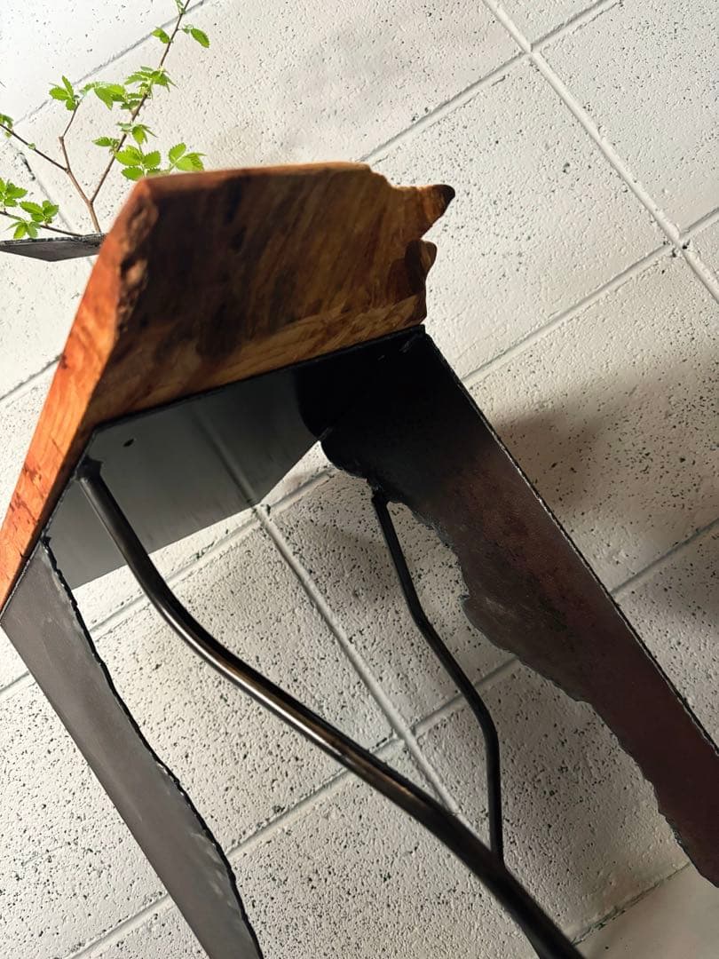 欅サイドテーブルコーヒーテーブルナイトテーブル観葉植物置き飾り台インダストリアル