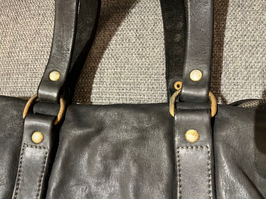 GUIDI 黒レザートートバッグ 大きめ