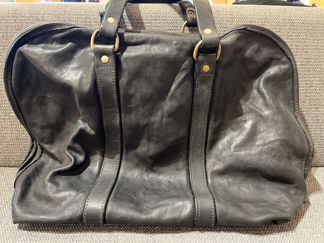 GUIDI 黒レザートートバッグ 大きめ