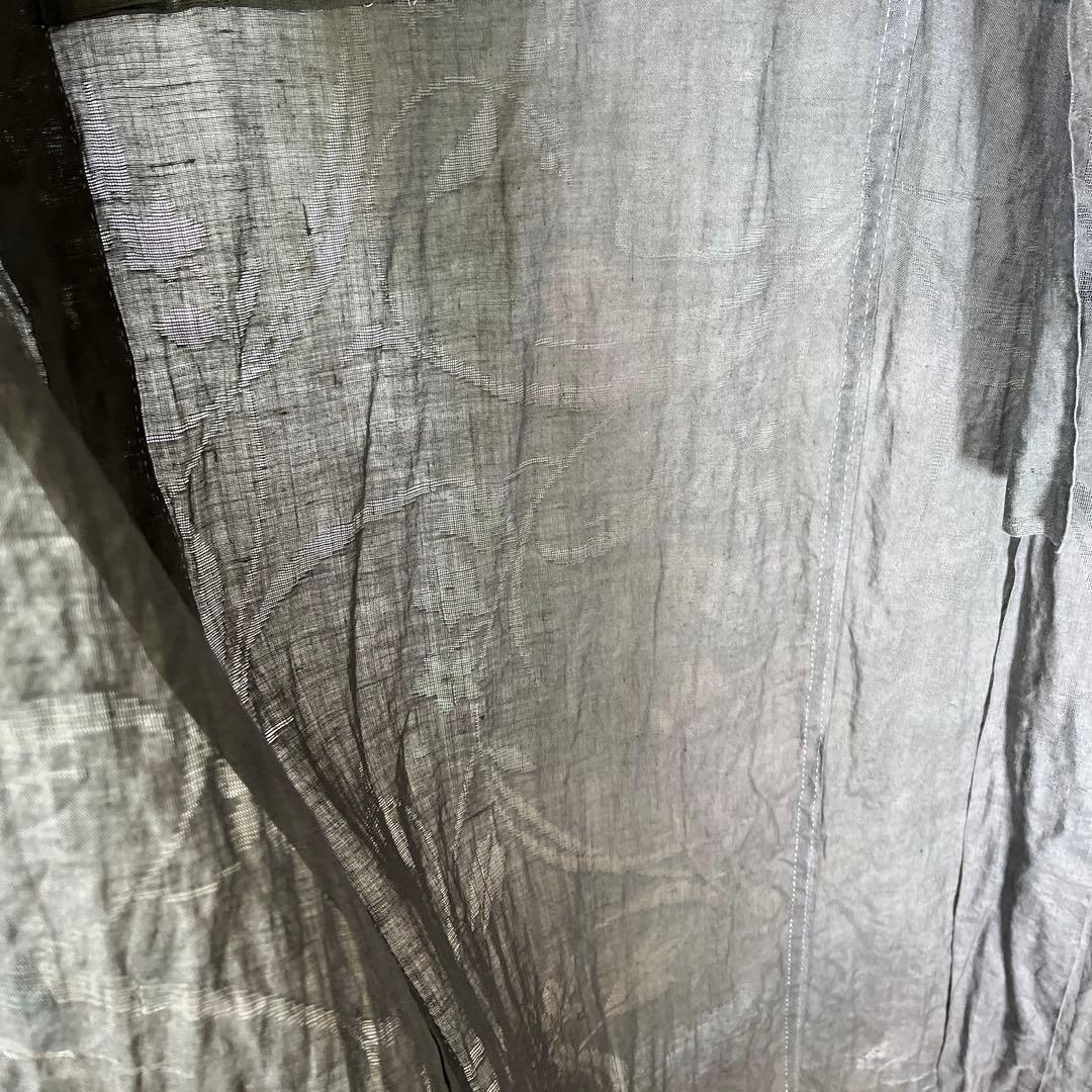 【ラスト1枚】汗ばむ季節を快適に‼️洗える麻の長襦袢　粋なブラック　SIN-7