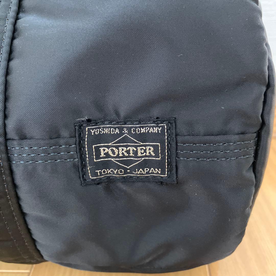 美品　PORTER ポーター ミニボストン ドラムバッグ ブラック　タンカー
