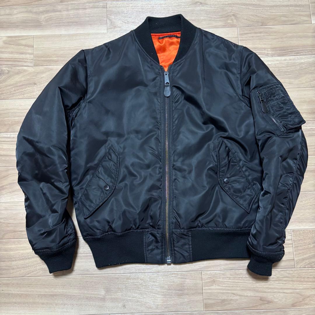 もりわきAVIREX MA-1 フライトジャケット黒 L〜XL中綿　米軍