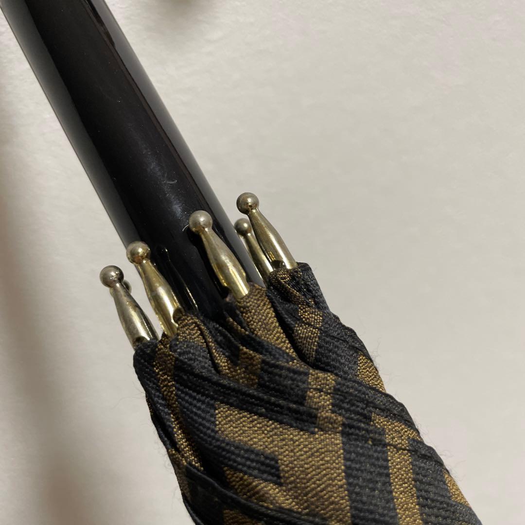 FENDI フェンディ 長傘 ズッカ柄 総柄 ユニセックス 美品 ゴールド