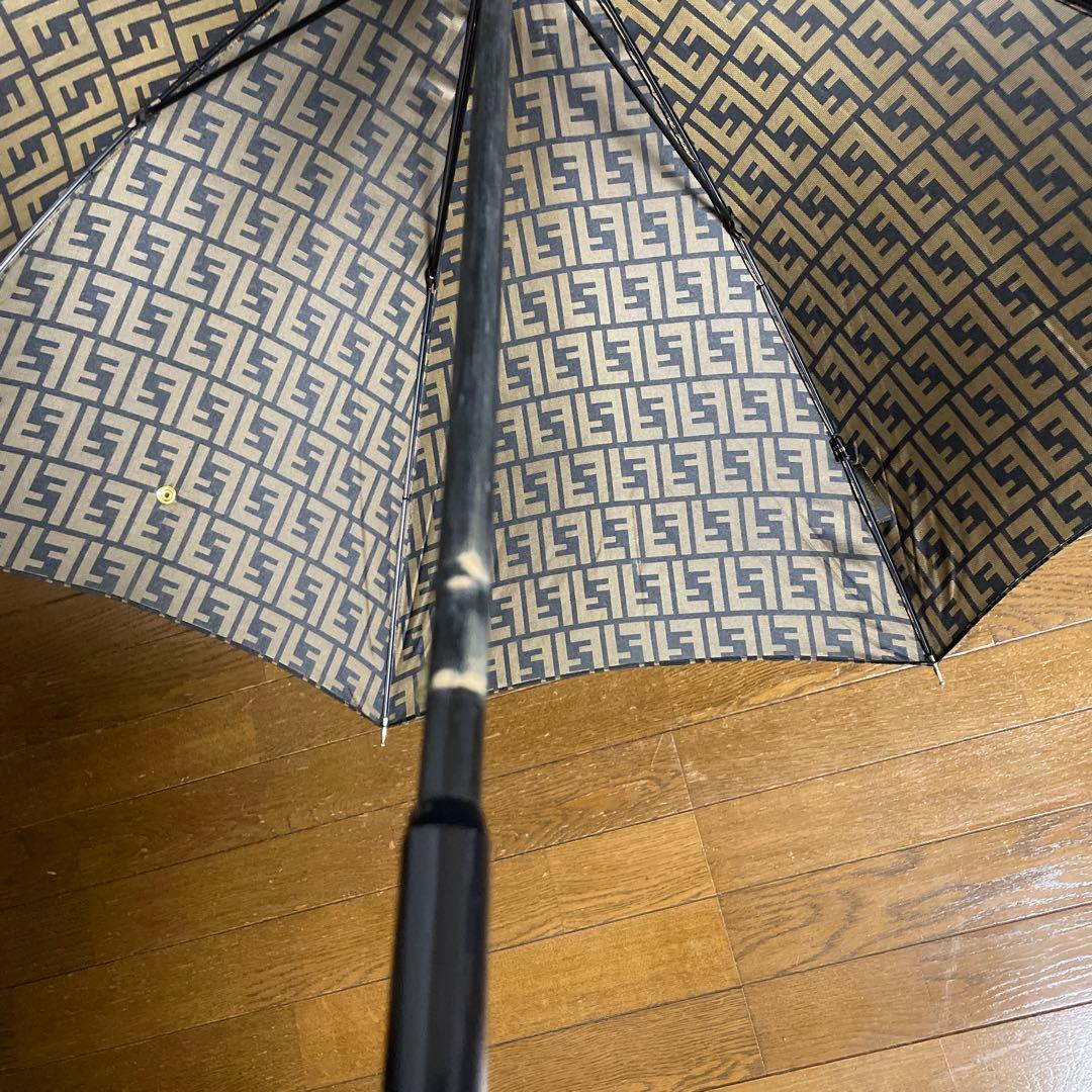FENDI フェンディ 長傘 ズッカ柄 総柄 ユニセックス 美品 ゴールド