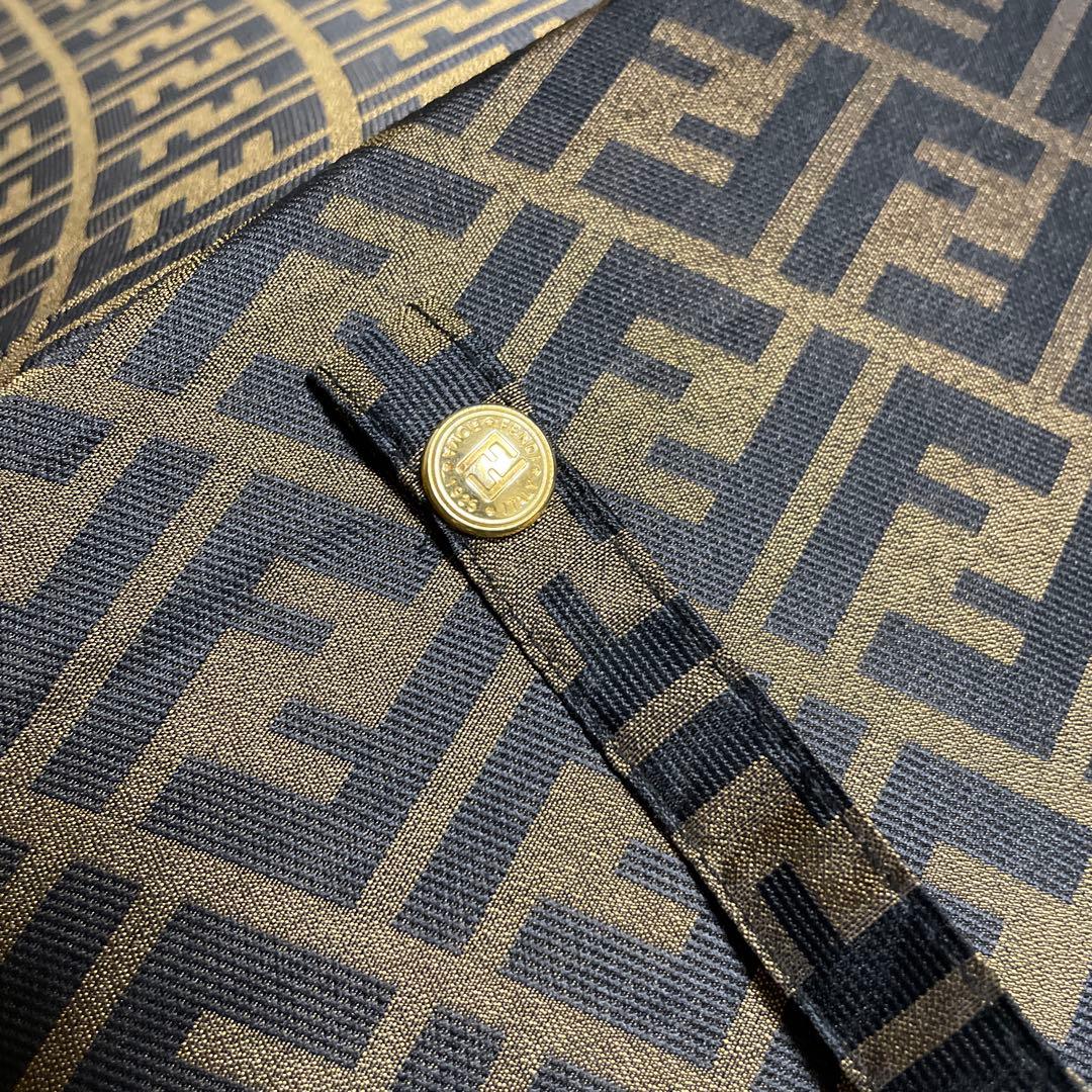 FENDI フェンディ 長傘 ズッカ柄 総柄 ユニセックス 美品 ゴールド