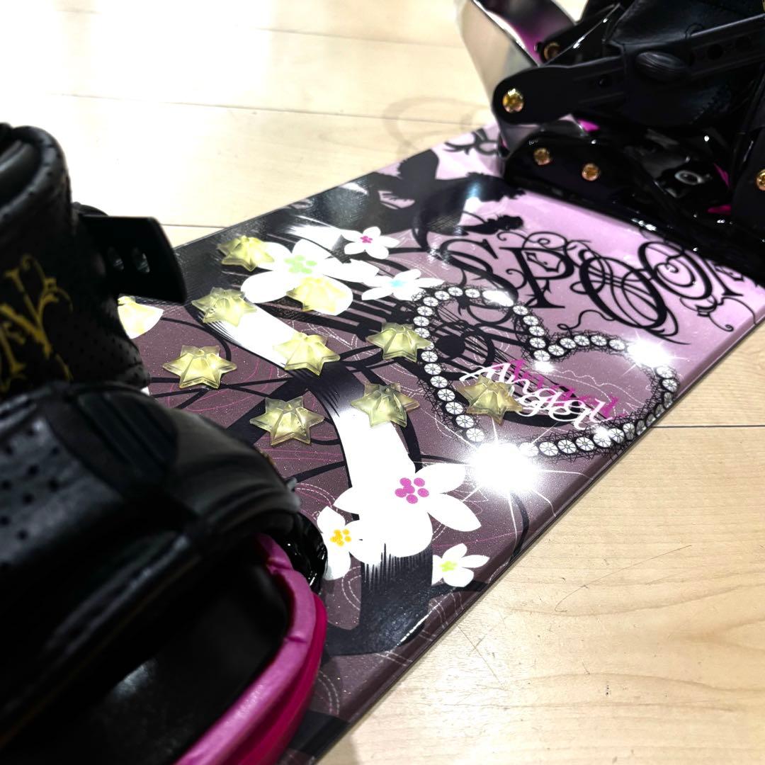 SPOON 2点　Angel 135　スノーボード　上位ビンディング　ピンク