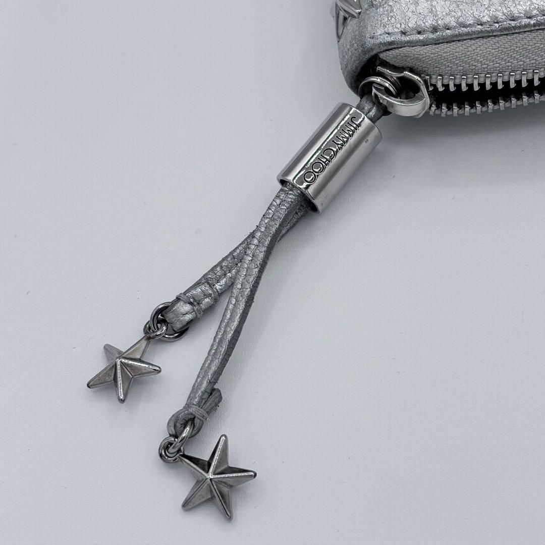 ✨美品✨ JIMMY CHOO 星スタッズ シルバー ラウンド長財布