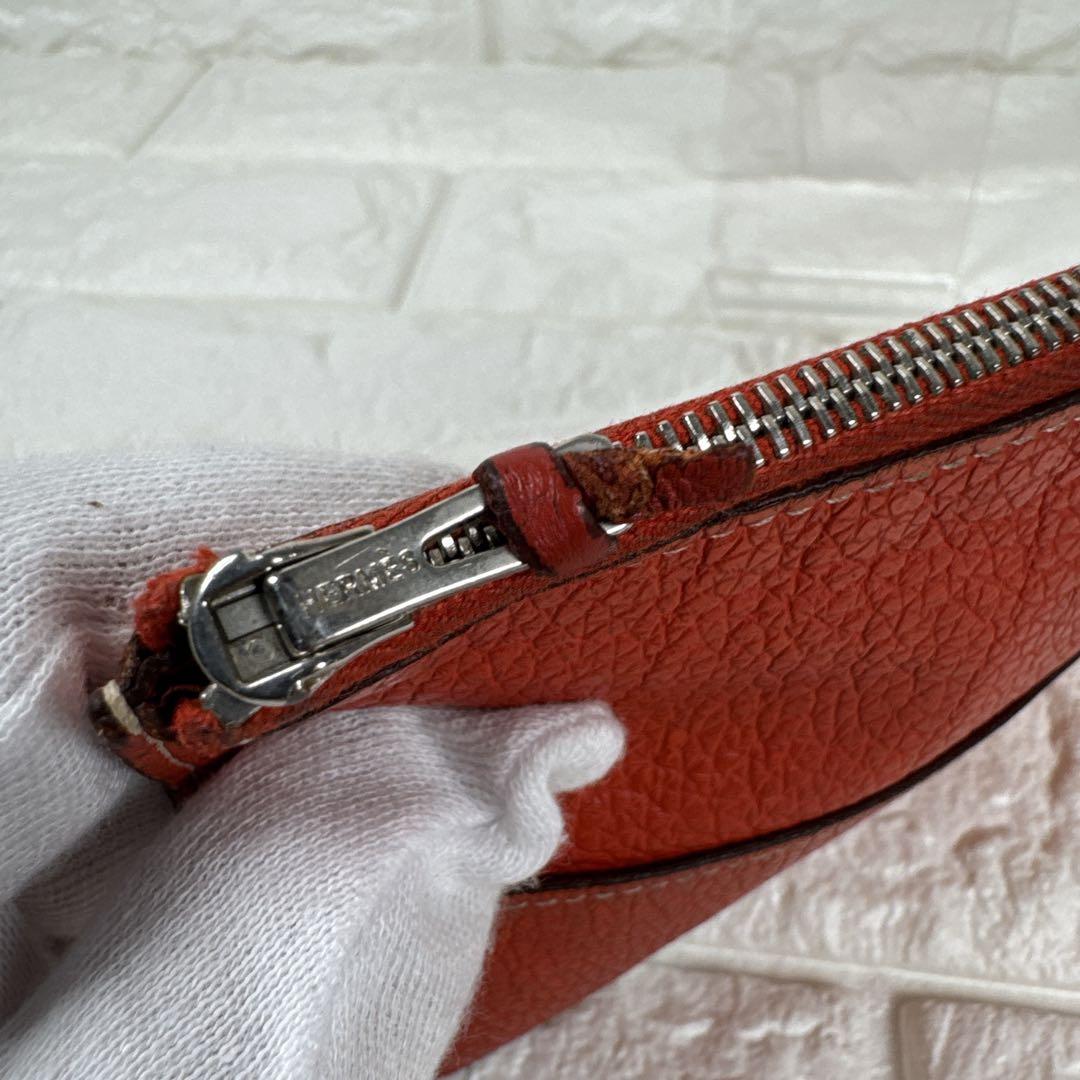 ゆう♤割引、様 HERMES ドゴン GM レッド レザー □Q刻印 エルメス