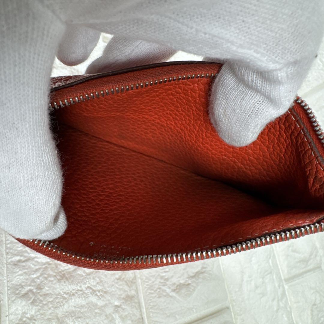 ゆう♤割引、様 HERMES ドゴン GM レッド レザー □Q刻印 エルメス