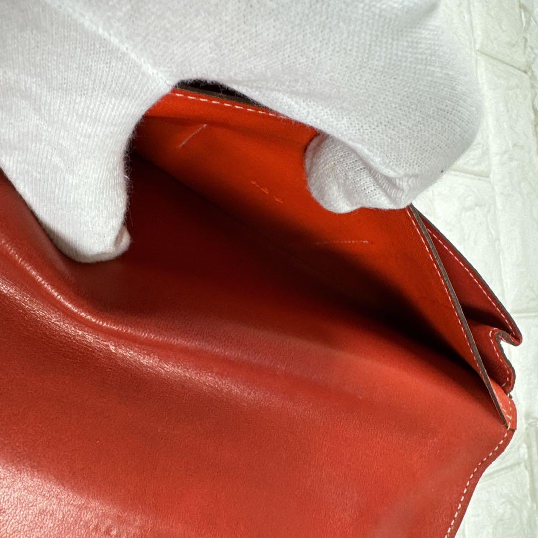 ゆう♤割引、様 HERMES ドゴン GM レッド レザー □Q刻印 エルメス