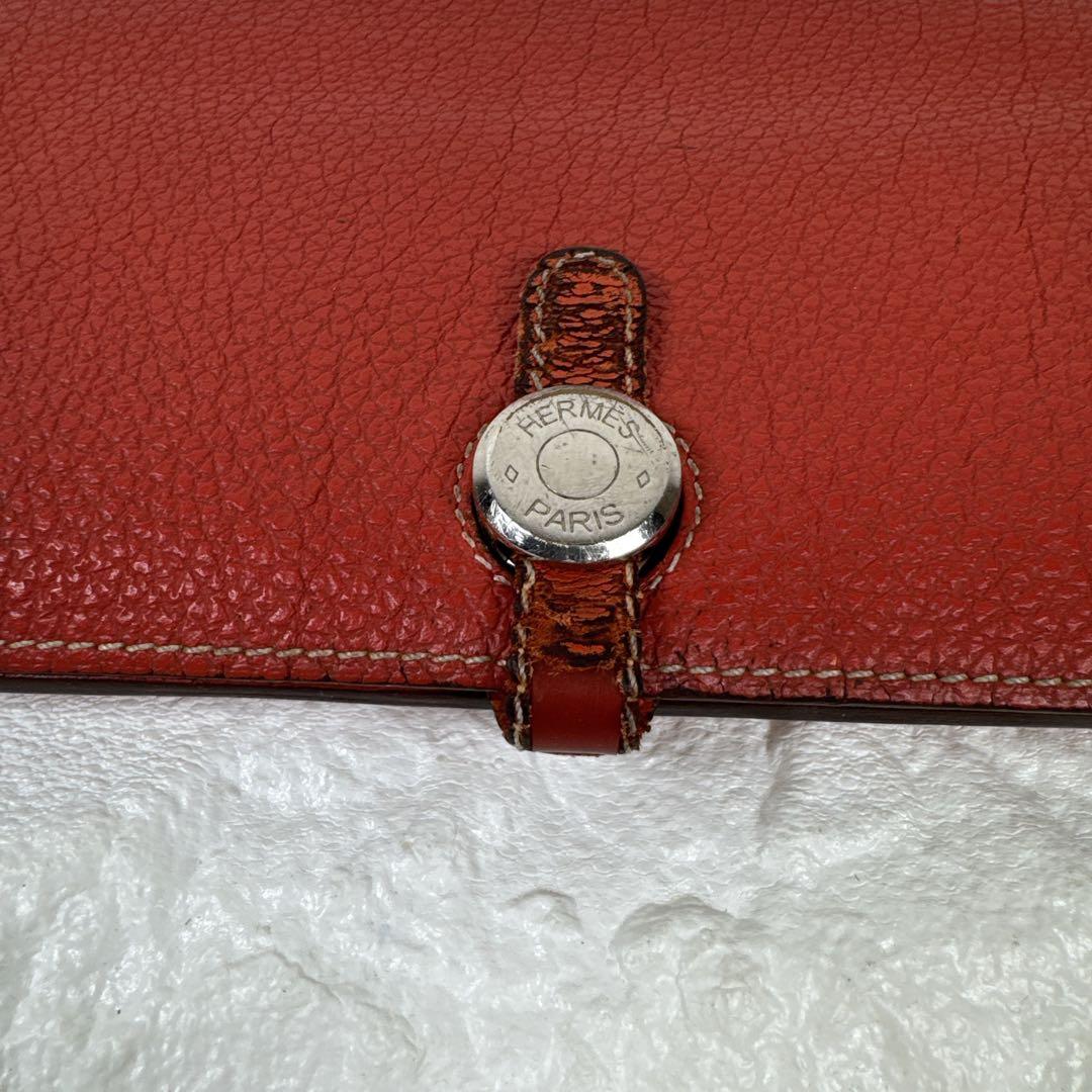 ゆう♤割引、様 HERMES ドゴン GM レッド レザー □Q刻印 エルメス