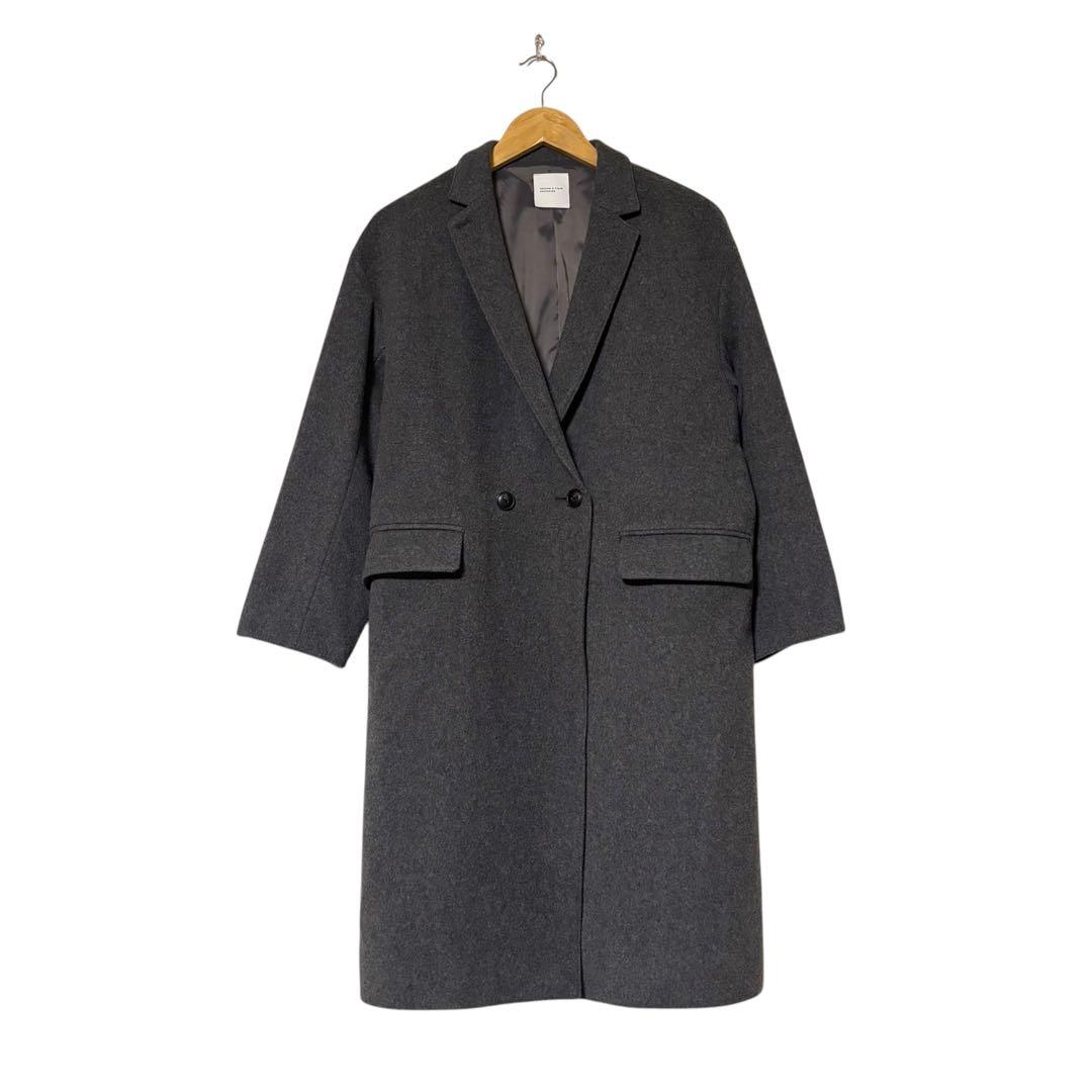 北欧、暮らしの道具店 3WAYアレンジ襟のかろやかチェスターコート　グレー