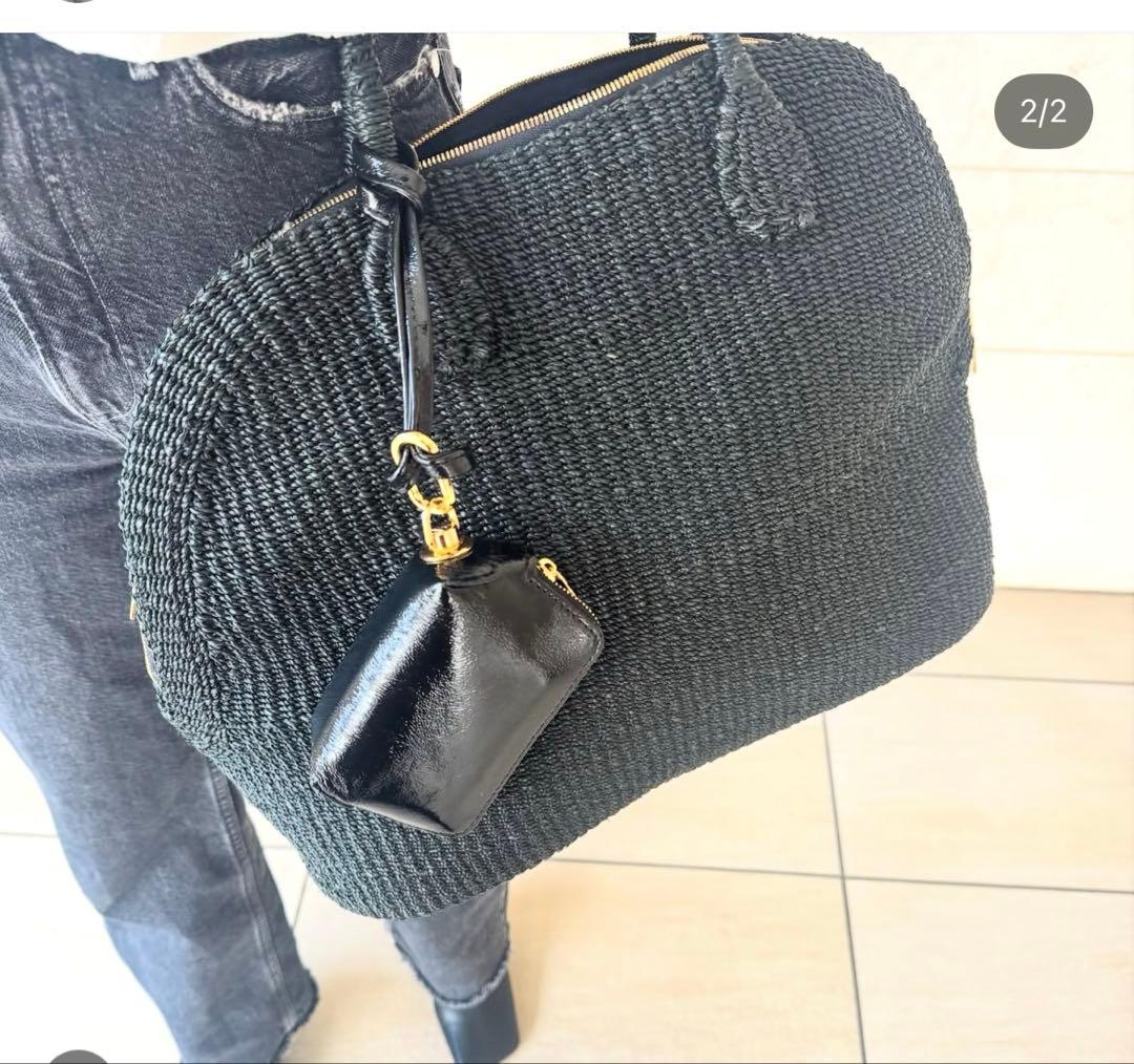 Manimaris マニマリス　アバカボストン　黒レギュラー　Bigエコバッグ付