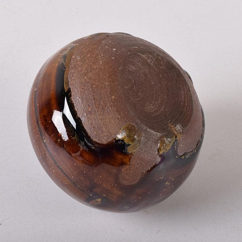 茶道具　石田陶春作　丹波茶入　西陣織宝間道仕覆付　共箱　V　7862