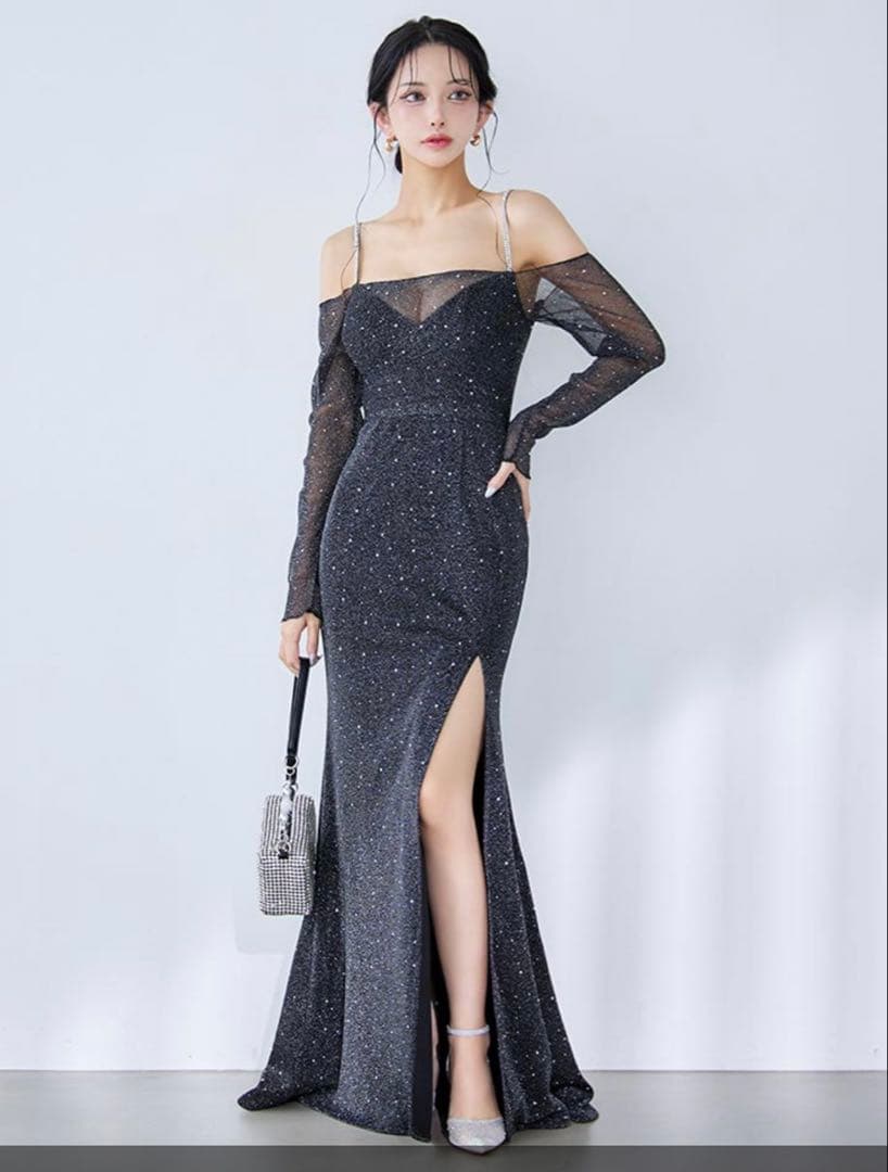 オフショルダー グリッタードレス☆JEWELS