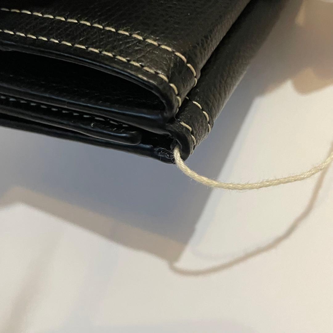 新品未使用✨agnes b. 折り財布 三つ折り ロゴ金具 レザー ブラック