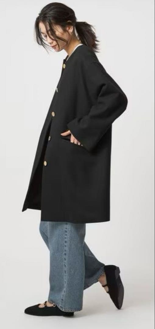 AW2025 【ユナイテッドアローズ別注】LINTON ノーカラー コート