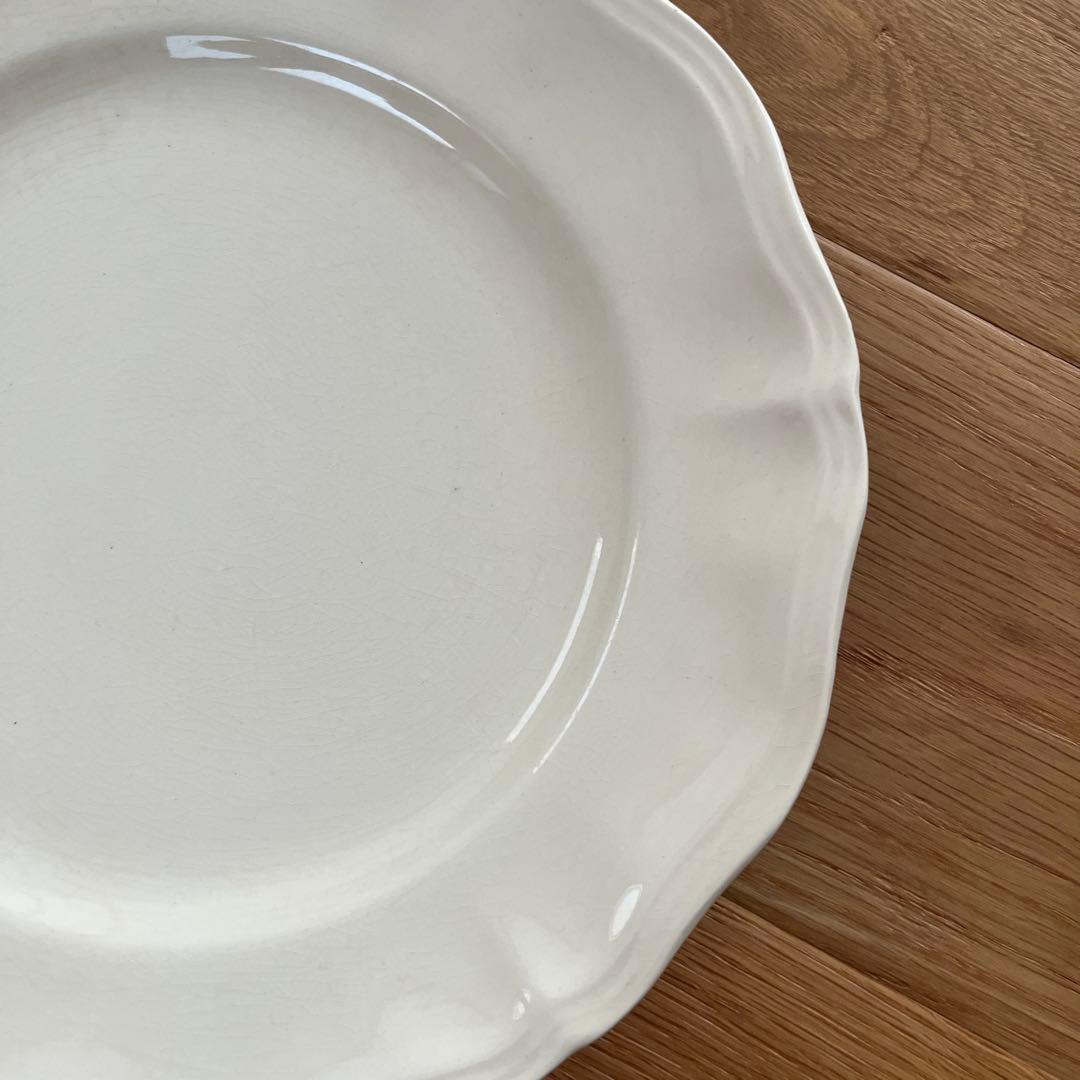 サルグミンヌ　花リム　プレート　平皿　フランスアンティーク　ヴィンテージ 2枚