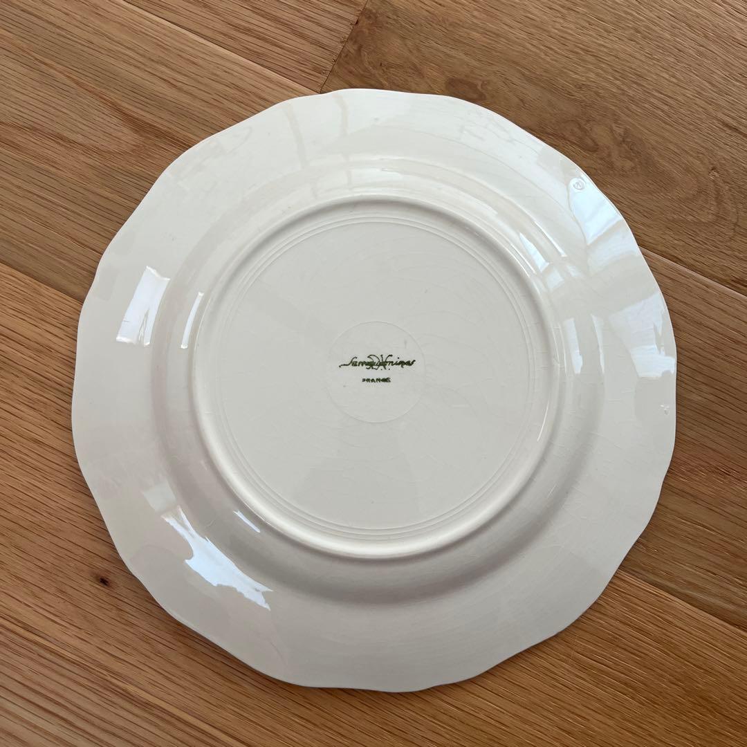 サルグミンヌ　花リム　プレート　平皿　フランスアンティーク　ヴィンテージ 2枚