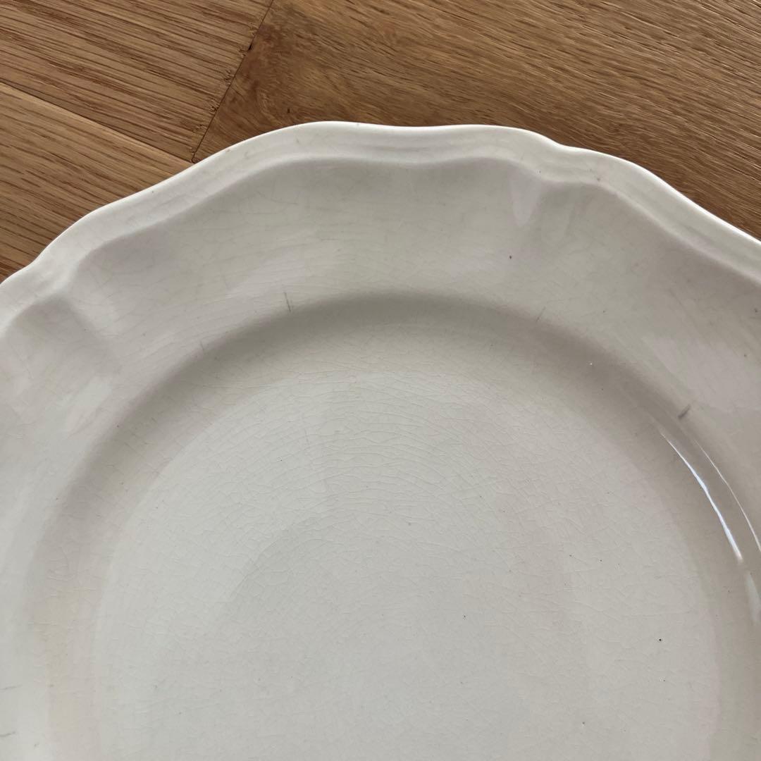 サルグミンヌ　花リム　プレート　平皿　フランスアンティーク　ヴィンテージ 2枚