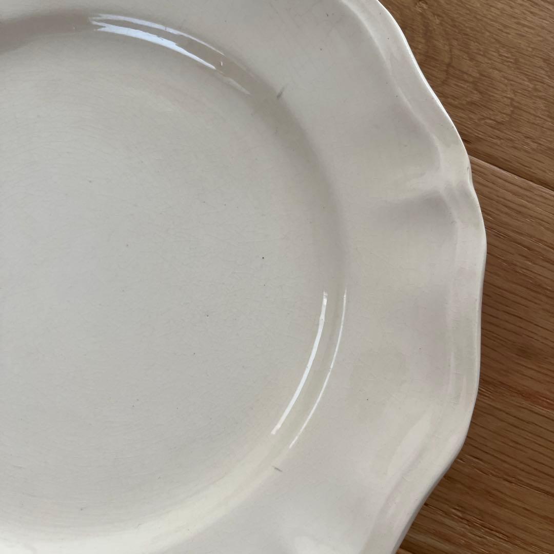 サルグミンヌ　花リム　プレート　平皿　フランスアンティーク　ヴィンテージ 2枚