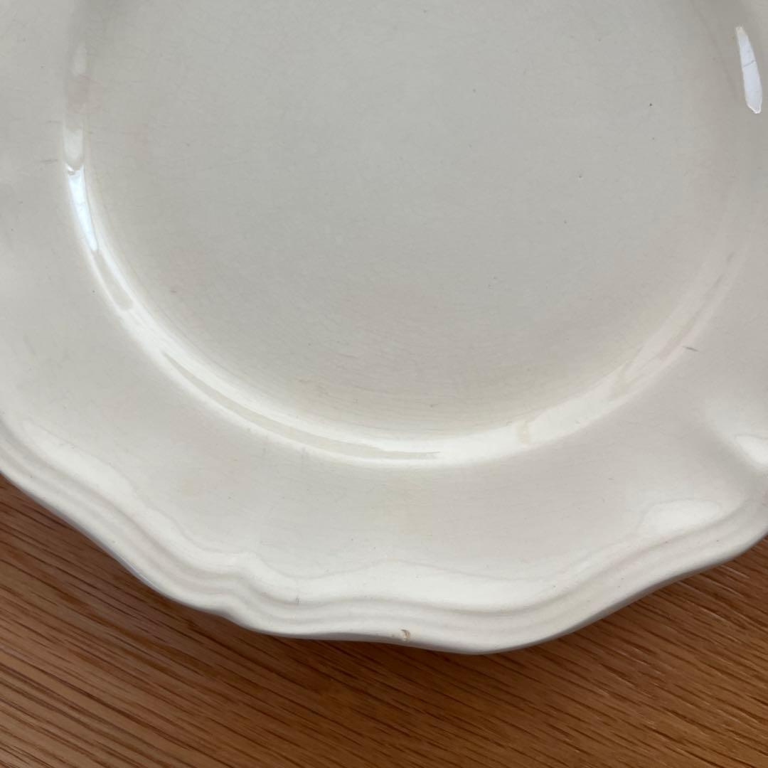 サルグミンヌ　花リム　プレート　平皿　フランスアンティーク　ヴィンテージ 2枚