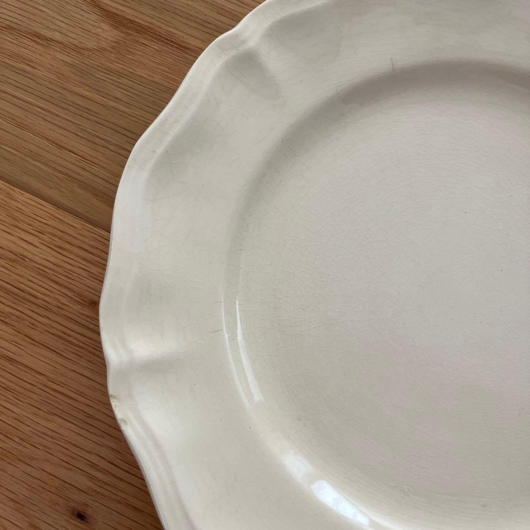 サルグミンヌ　花リム　プレート　平皿　フランスアンティーク　ヴィンテージ 2枚