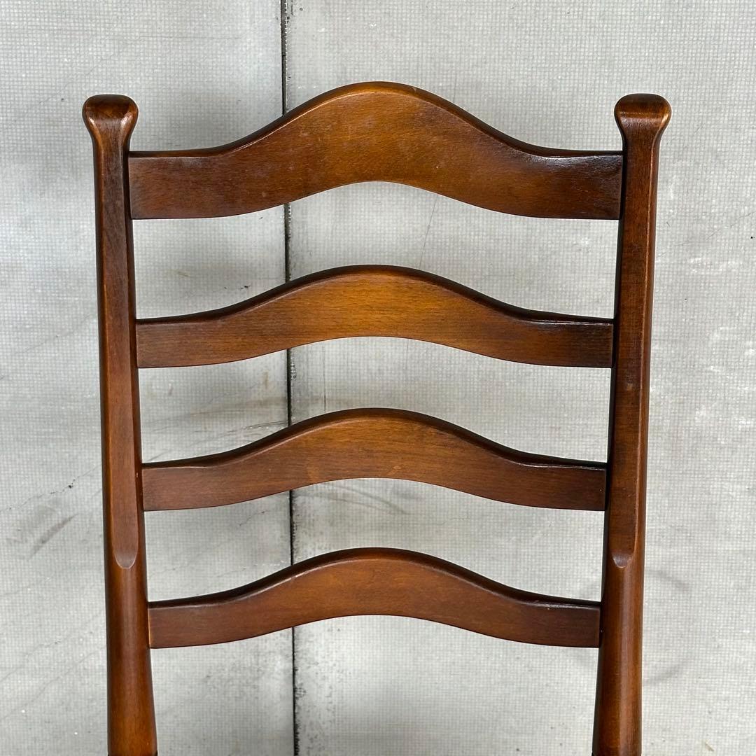 飛騨産業 キツツキ マーク｜ 花柄座面 ラダーバックチェア ｜ 昭和レトロ家具①