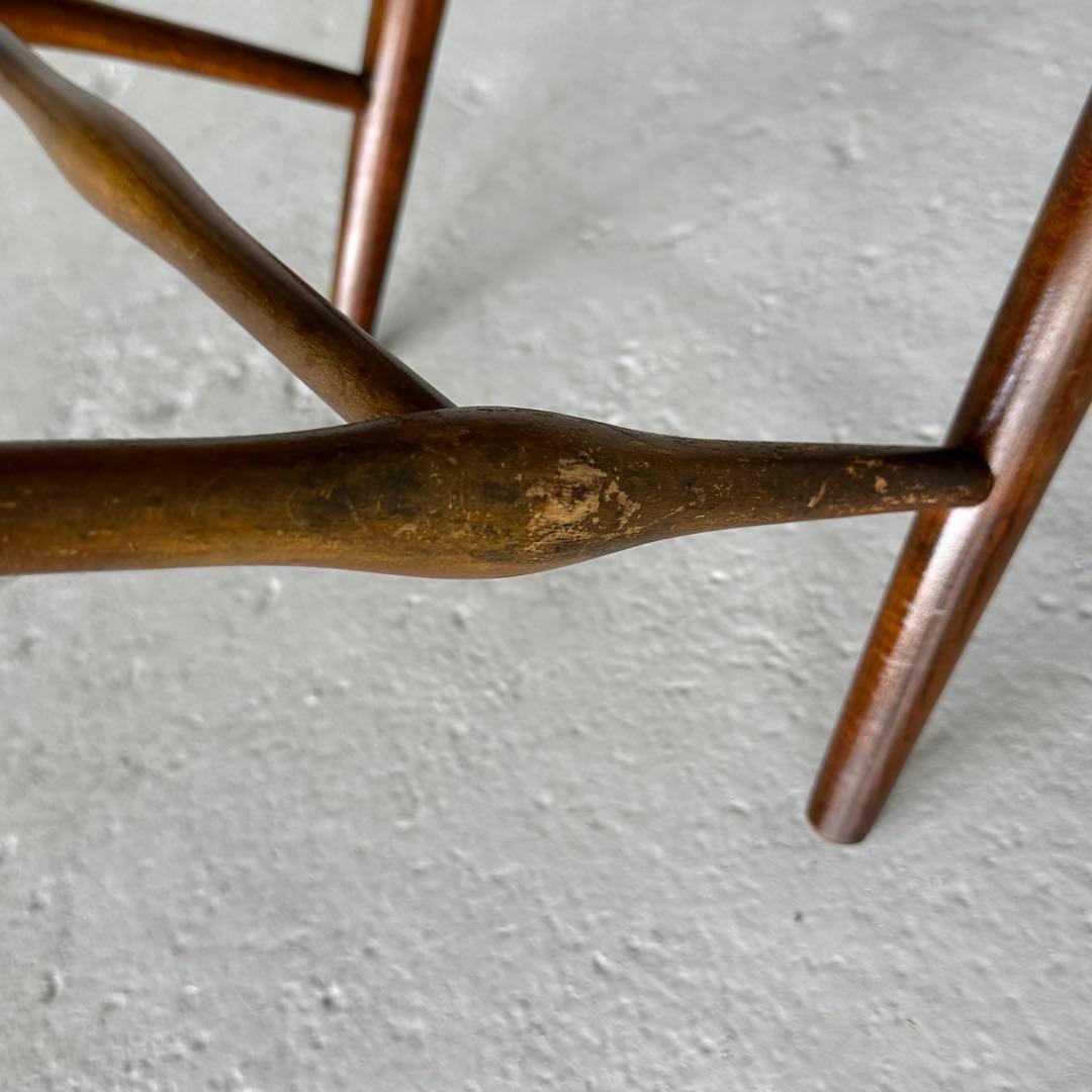 飛騨産業 キツツキ マーク｜ 花柄座面 ラダーバックチェア ｜ 昭和レトロ家具①