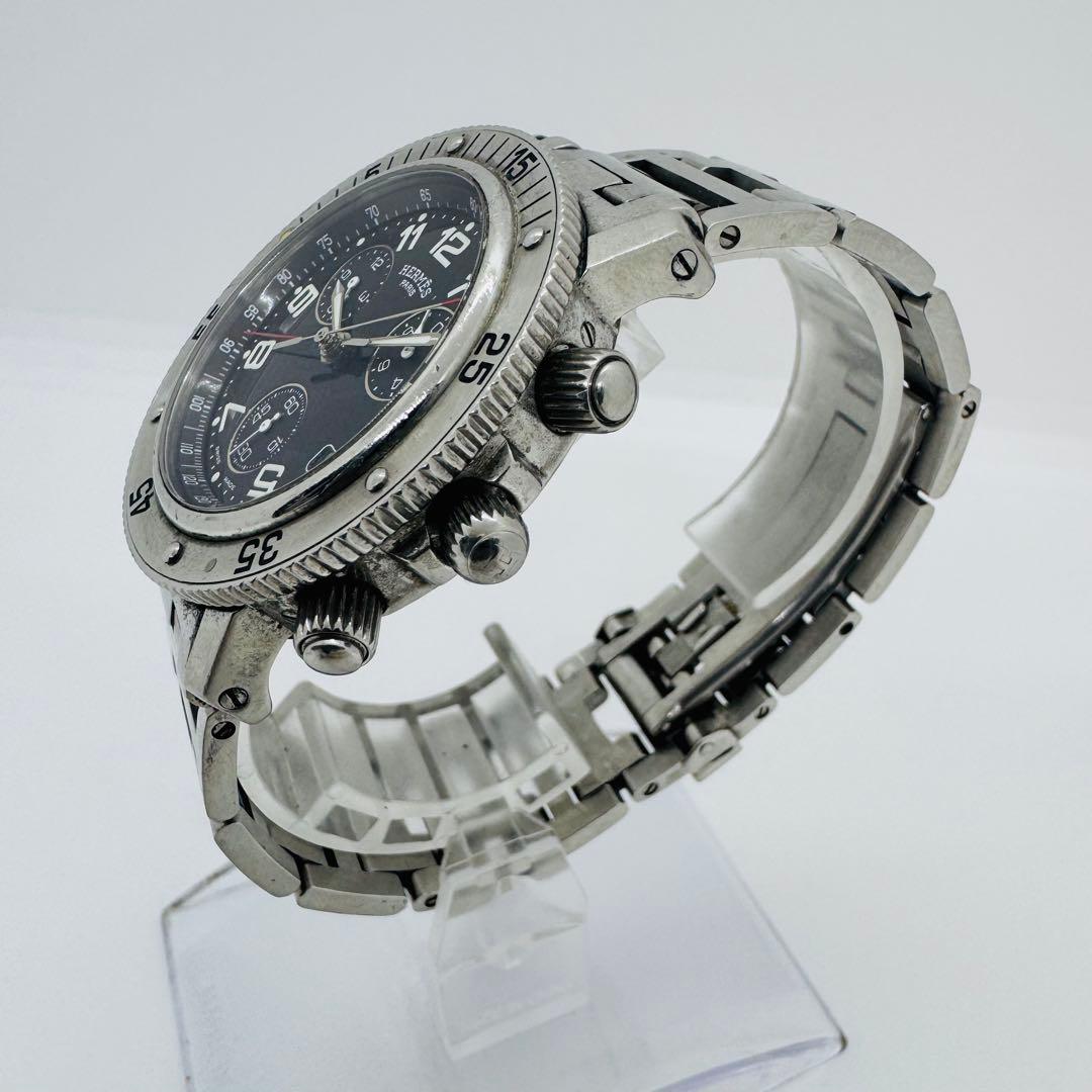 ✨HERMES✨エルメス✨クリッパー✨ダイバー✨クロノグラフ✨シルバー✨腕時計✨
