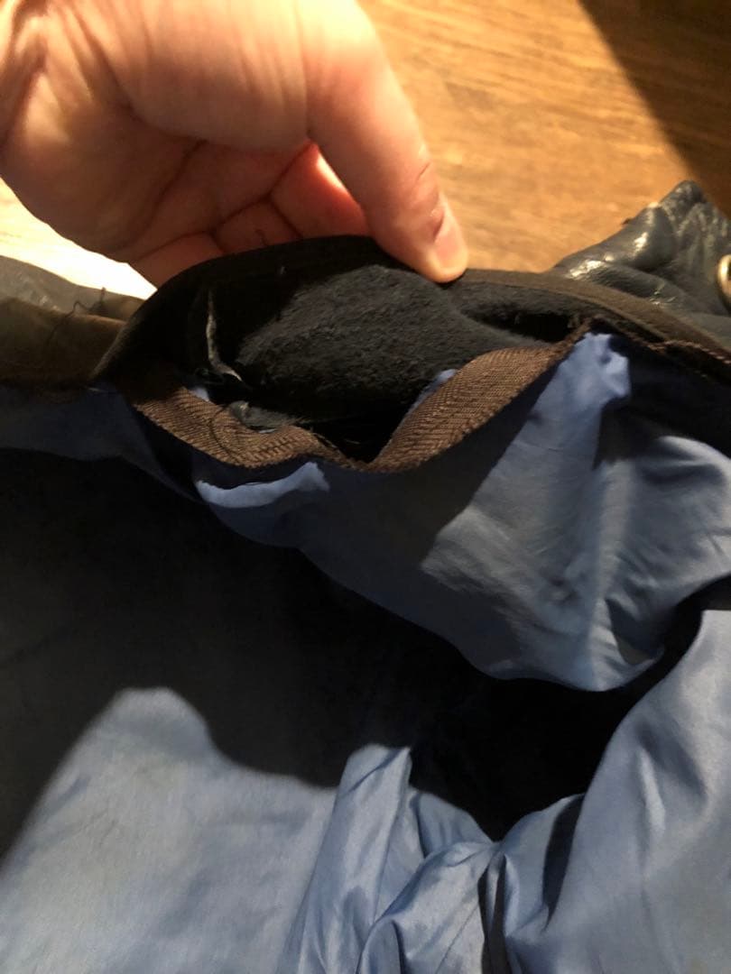 オールレザー スタジャン vintage ネイビー ボロ