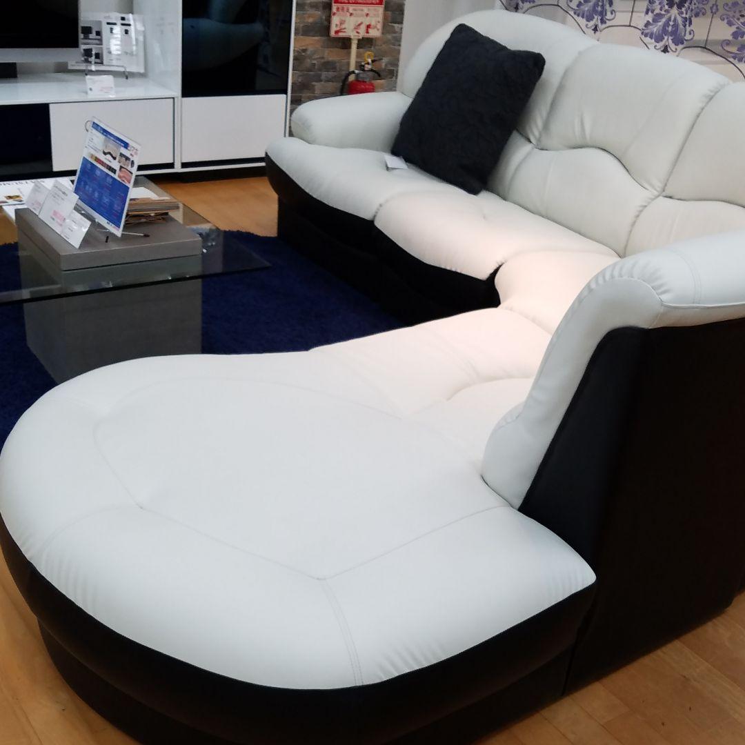 専用です^ ^白×黒　ツートンカラーソファー