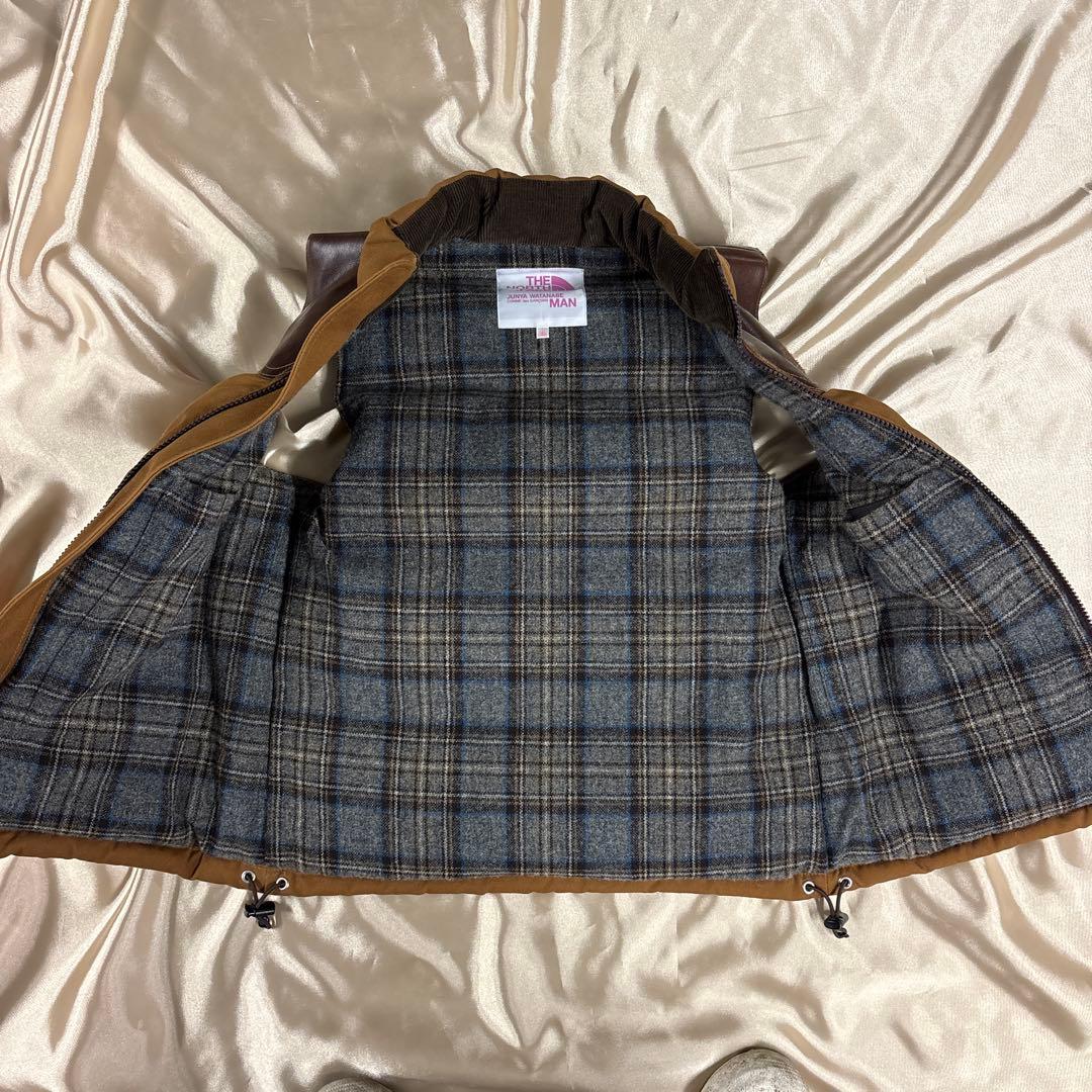 ジュンヤワタナベ　ノースフェイス　コラボ　レザー　　　ダウンベスト　ヌプシ　S