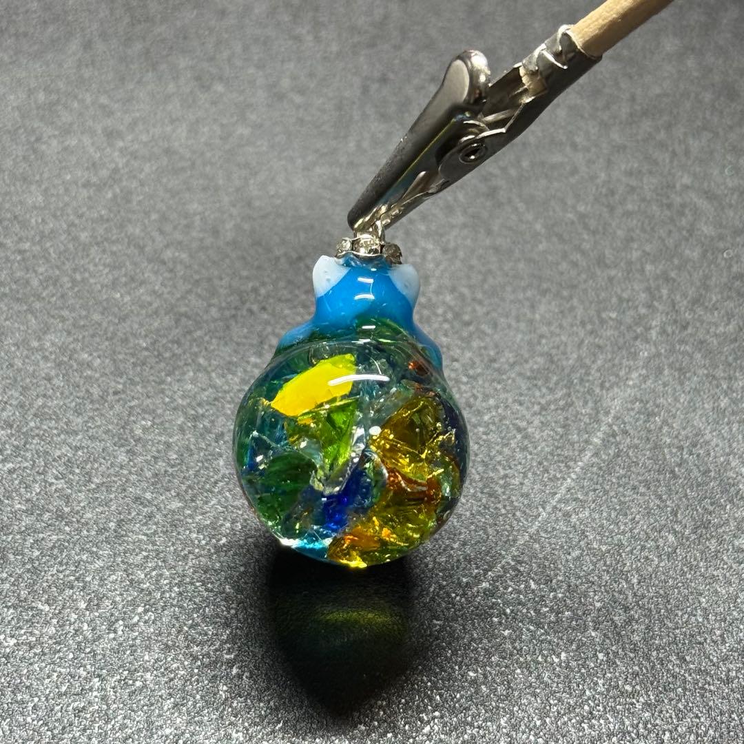 〜ニッキー様〜新作　天然石　たまねこ　レジンネックレス　【琉球ガラスII】