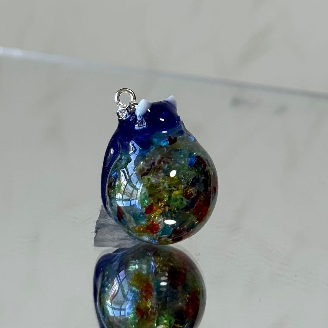 〜ニッキー様〜新作　天然石　たまねこ　レジンネックレス　【琉球ガラスII】