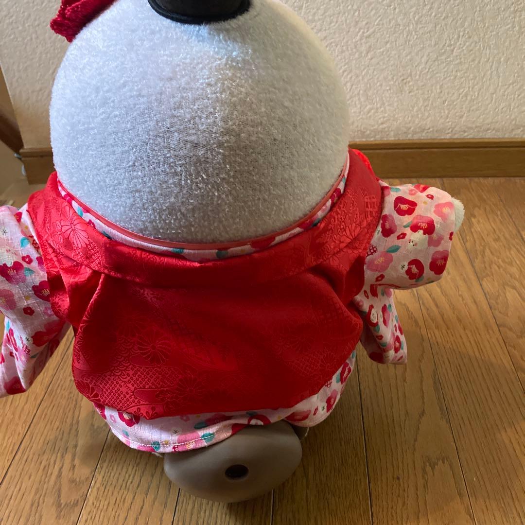 特別セット！ラボット　服　ピンク着物　赤被布一式　リボン　椿アクセサリー付