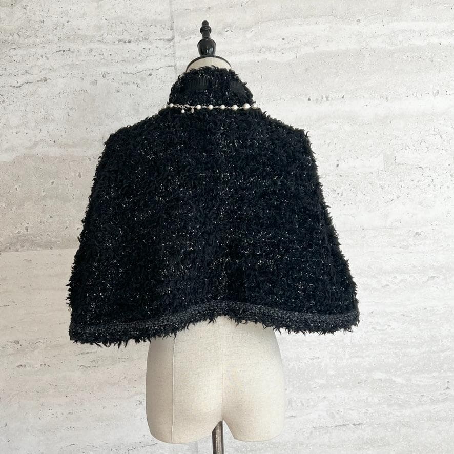 未使用★CHANEL★ラメ★ツイード★リボン★ケープ★ポンチョ