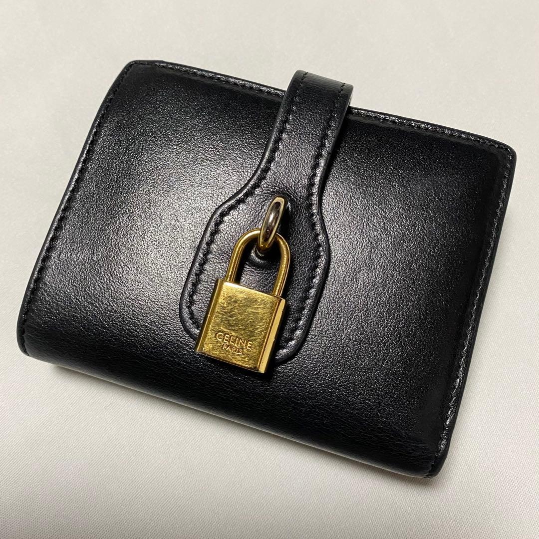 CELINE ゴールドパドロック スモール ストラップウォレット 正規品