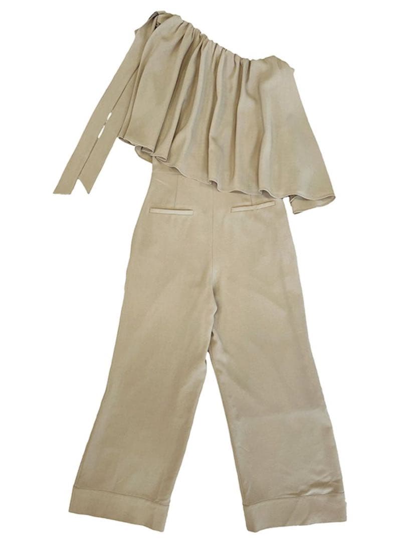 アニュアンス anuans ワンショル フリル オールインワン S ベージュ