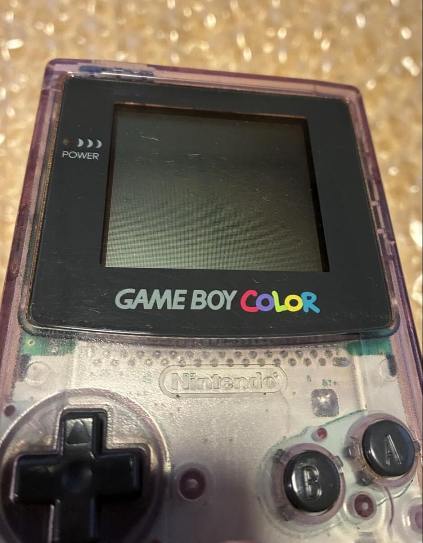動作品 清掃済 ゲームボーイカラー クリアパープル 本体 CGB-001 GBC
