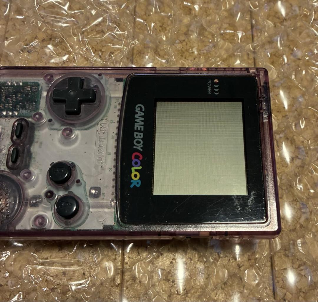 動作品 清掃済 ゲームボーイカラー クリアパープル 本体 CGB-001 GBC