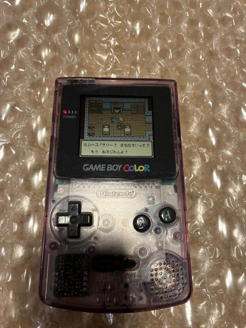 動作品 清掃済 ゲームボーイカラー クリアパープル 本体 CGB-001 GBC