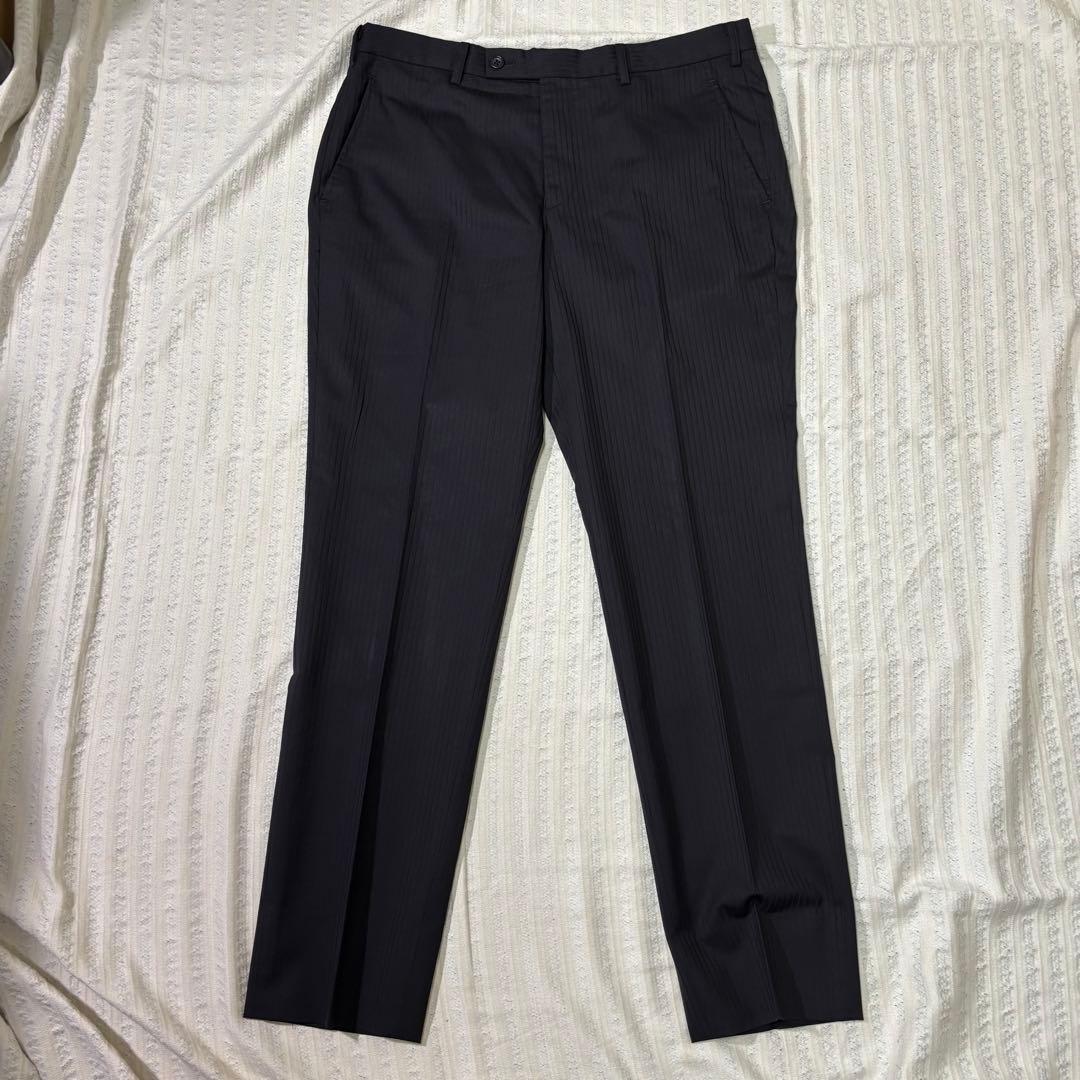 ⭐︎最高級　タケオキクチ　super 100　セットアップ　ストライプ　ブラック