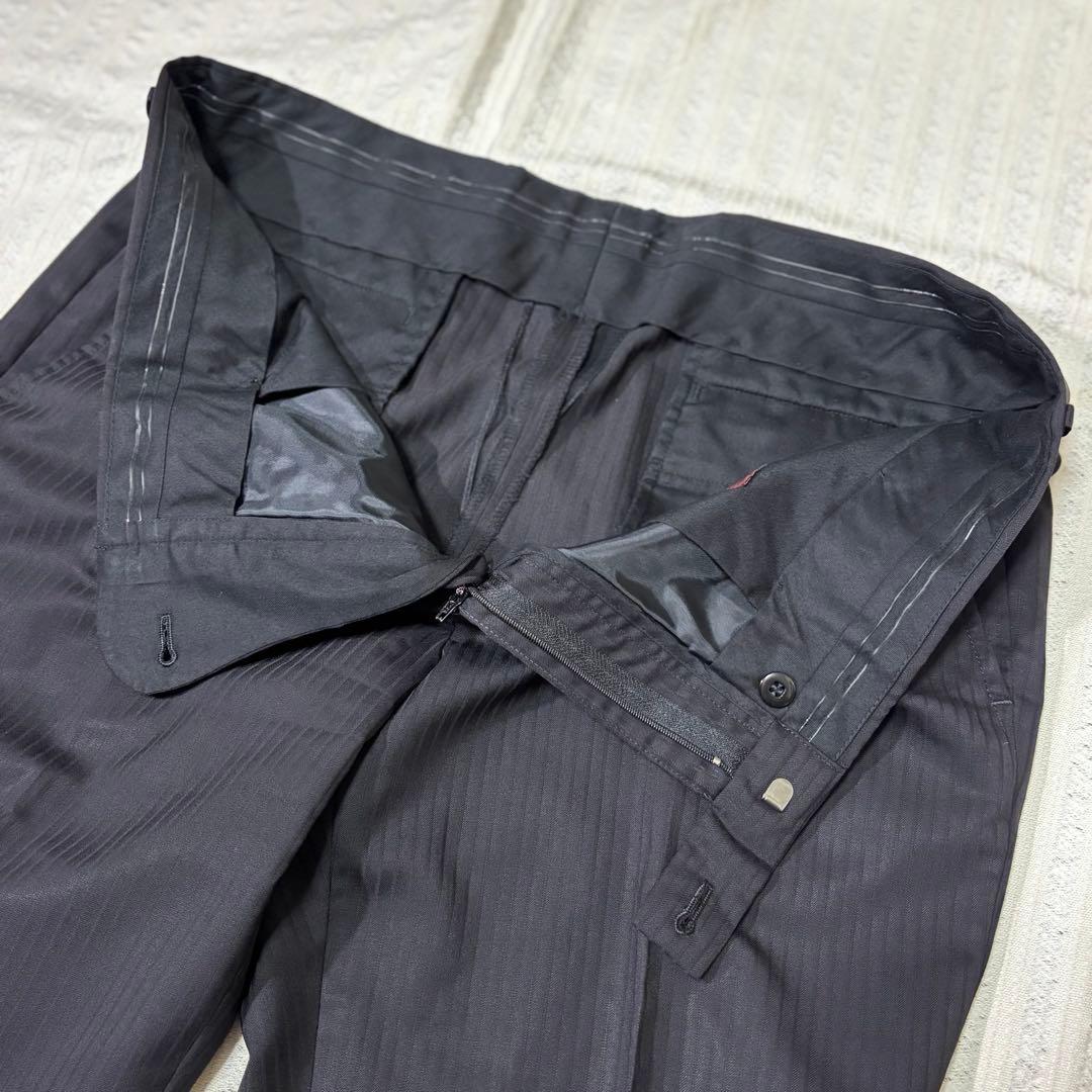 ⭐︎最高級　タケオキクチ　super 100　セットアップ　ストライプ　ブラック