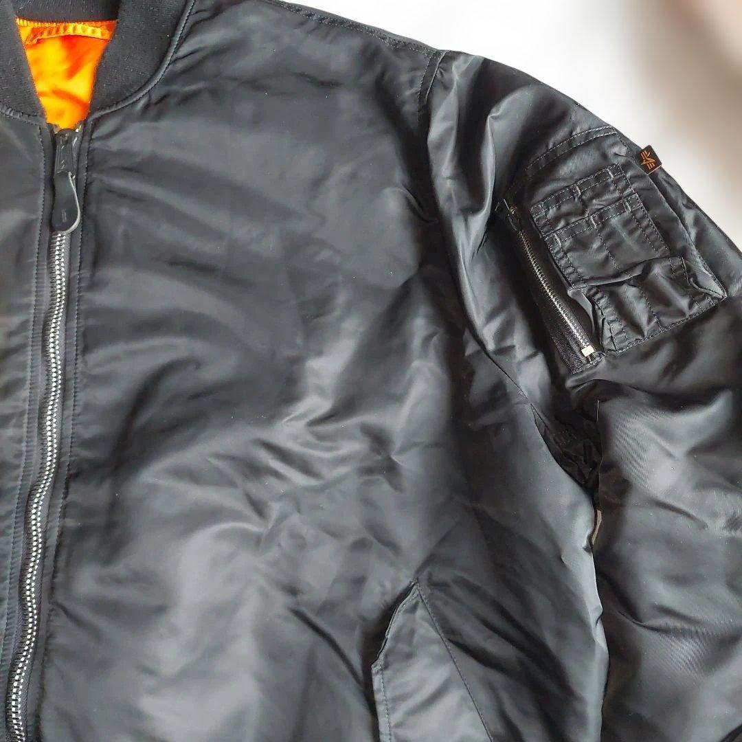 超ビッグシルエット！キングサイズ5L！アルファMA-1フライトジャケット黒